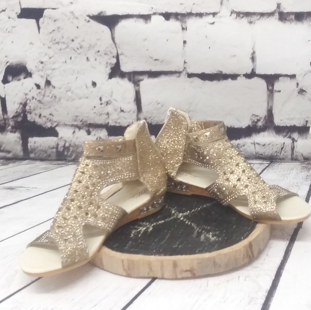 Milany Gold Rhinestone Sandals sz. 40